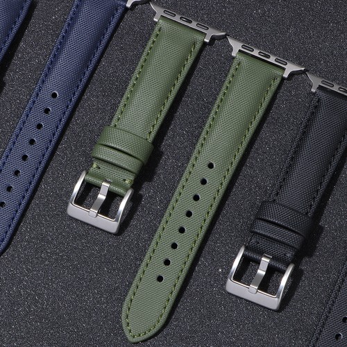 Leather nylon watch band - leather, for